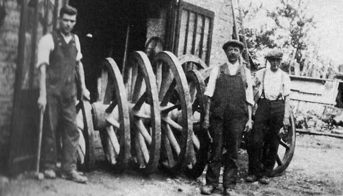 Wheelwrights at Ascott, 1930s.