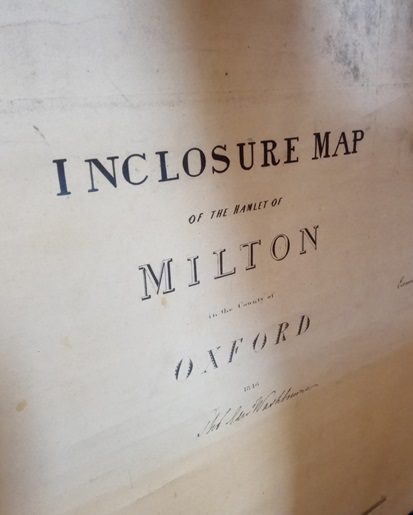 Milton Under Wychwood Enclosue Map in the Village Hall